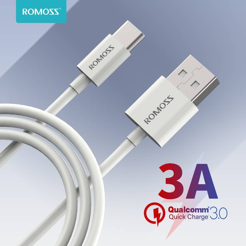 Hopelijk Socialistisch Beneden afronden Buy ROMOSS 3A USB Type C Cable for Huawei P40 Pro Mate 30 P30 Pro QC 18W  Fast Charging USB-C Charger Cable Data Line Online